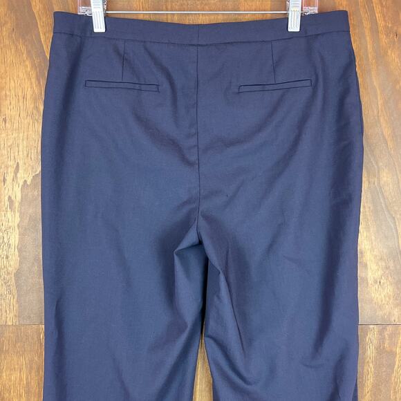 Zac Posen Womens Pants Blue Z Spoke Straight Leg Pleated Designer Career 12 - Picture 10 of 11